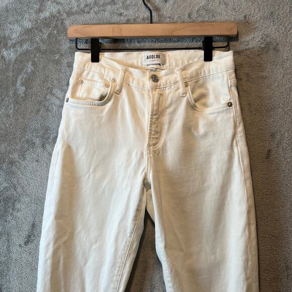 AGOLDE Toni Mid Rise Straight Leg Jeans Size 26 White - Picture 2 of 7